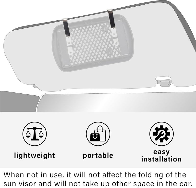 BFXM 2PCS Car Visor Mirror, Universal Clip-On Automotive Sun Visor Vanity Mirror for SUVs and Various Vehicles, car accessories interior for Women, Black - Image 3